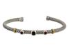 18K GOLD DAVID YURMAN SILVER GARNET ONYX BRACELET PIC-2