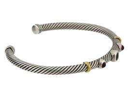 18K GOLD DAVID YURMAN SILVER GARNET ONYX BRACELET