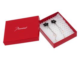 BACCARAT STERLING SILVER LEAD CRYSTAL PEARL EARRINGS