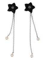 BACCARAT STERLING SILVER LEAD CRYSTAL PEARL EARRINGS