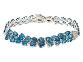 DAVID KIDD STERLING SILVER BLUE TOPAZ BRACELET