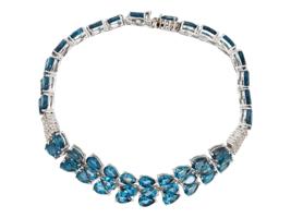 DAVID KIDD STERLING SILVER BLUE TOPAZ BRACELET