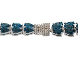 DAVID KIDD STERLING SILVER BLUE TOPAZ BRACELET