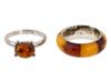 LOT OF 925 STERLING SILVER BALTIC AMBER STONE RINGS PIC-0