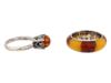 LOT OF 925 STERLING SILVER BALTIC AMBER STONE RINGS PIC-1