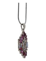 DANECRAFT STERLING NECKLACE WITH TANZANITE PENDANT