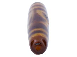 ANCIENT TIBETAN DOUBLE LONGEVITY MOTIF DZI AGATE BEAD