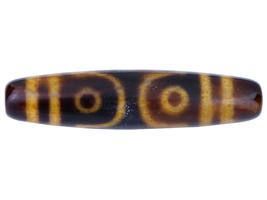 ANCIENT TIBETAN DOUBLE LONGEVITY MOTIF DZI AGATE BEAD