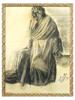 ORIENTAL SCHOOL MALE PORTRAIT PENCIL PAINTING SIGNED PIC-0