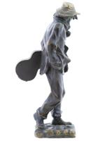 MAN WITH GUITAR BRONZE SCULPTURE BY VICTOR ROUSSEAU