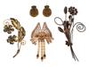 VINTAGE CUSTOM JEWELRY EARRINGS AND THREE BROOCHES PIC-1