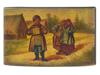 ANTIQUE RUSSIAN LACQUER MINIATURE TRINKET BOX PIC-1