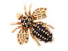 VINTAGE 14K GOLD BEE JEWELRY BROOCH WITH SAPPHIRES PIC-0