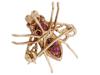 VINTAGE 14K GOLD BEE JEWELRY BROOCH WITH RUBIES PIC-5