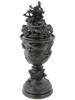 VINTAGE JAPANESE CAST BRONZE CENTERPIECE LIDDED VASE PIC-1