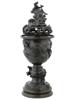 VINTAGE JAPANESE CAST BRONZE CENTERPIECE LIDDED VASE PIC-2