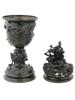 VINTAGE JAPANESE CAST BRONZE CENTERPIECE LIDDED VASE PIC-4