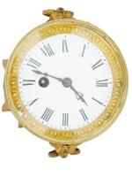 ANTIQUE FRENCH PORCELAIN WITH GILT BRONZE SETTING CLOCK