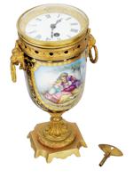 ANTIQUE FRENCH PORCELAIN WITH GILT BRONZE SETTING CLOCK