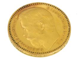 ANTIQUE RUSSIAN 1897 15 RUBLES GOLD COIN NICHOLAS II