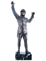 JIM DAVIDSON MANNER BRONZE SCULPTURE OF AVIATOR