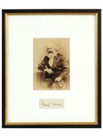 ORIGINAL 1875 PHOTO OF KARL MARX WITH AUTOGRAPH