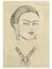 SELF PORTRAIT PENCIL PAINTING BY FRIDA KAHLO W COA PIC-1
