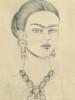SELF PORTRAIT PENCIL PAINTING BY FRIDA KAHLO W COA PIC-2