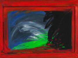 ABSTRACT BRITISH OIL PAINTING BY HOWARD HODGKIN