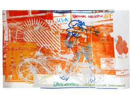 1991 ROBERT RAUSCHENBERG EXHIBITION FOIL POSTER