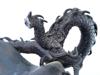 CHINESE FOOTED SCULPTED DRAGON SPELTER VASE W STAND PIC-8