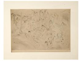 ANTIQUE BULGARIAN FRENCH ETCHING BY JULES PASCIN