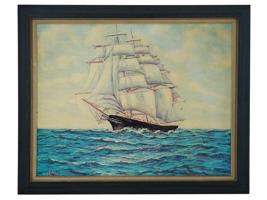 MID CENT AMERICAN NAUTICAL PRINT ON CANVAS BY J. LINKS