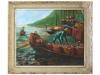 ORIENTAL GENRE OIL PAINTING OF CHINESE FISHERMAN PIC-0