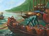 ORIENTAL GENRE OIL PAINTING OF CHINESE FISHERMAN PIC-1