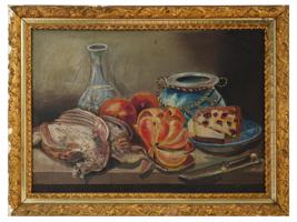 ATTRIBUTED TO MARVIN JACOBS STILL LIFE OIL PAINTING