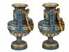 FRENCH SEVRES MANNER GILT HAND ENAMEL PORCELAIN VASES PIC-3