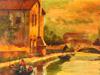 ANTIQUE GERMAN LANDSCAPE OIL PAINTING BY C. STUNTZ PIC-1