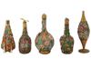 FIVE VINTAGE DECORATIVE HANDMADE BOTTLES F MID 20TH C PIC-0