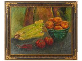 STILL LIFE WITH VEGETABLES PAINTING EUGENIUSZ EIBISCH