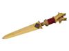 RUSSIAN GILT SILVER LETTER OPENER KNIFE W GEMSTONES PIC-2