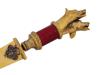 RUSSIAN GILT SILVER LETTER OPENER KNIFE W GEMSTONES PIC-5