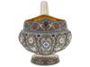 EXTRA LARGE RUSSIAN SILVER PLIQUE A JOUR ENAMEL KOVSH PIC-2