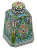 RUSSIAN 88 GILT SILVER CLOISONNE ENAMEL TEA CADDY PIC-0