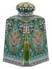 RUSSIAN 88 GILT SILVER CLOISONNE ENAMEL TEA CADDY PIC-3