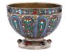 RUSSIAN 88 SILVER ENAMEL GEMSTONE BRATINA BOWL PIC-0