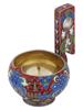 RUSSIAN 88 SILVER ENAMEL KOVSH WITH RAISED HANDLE PIC-0