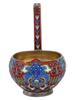 RUSSIAN 88 SILVER ENAMEL KOVSH WITH RAISED HANDLE PIC-3