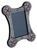 RUSSIAN WOOD AND SILVER ENAMEL GEMSTONE PHOTO FRAME PIC-1