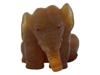 RUSSIAN HAND CARVED AGATE RUBY EYES ELEPHANT FIGURINE PIC-3